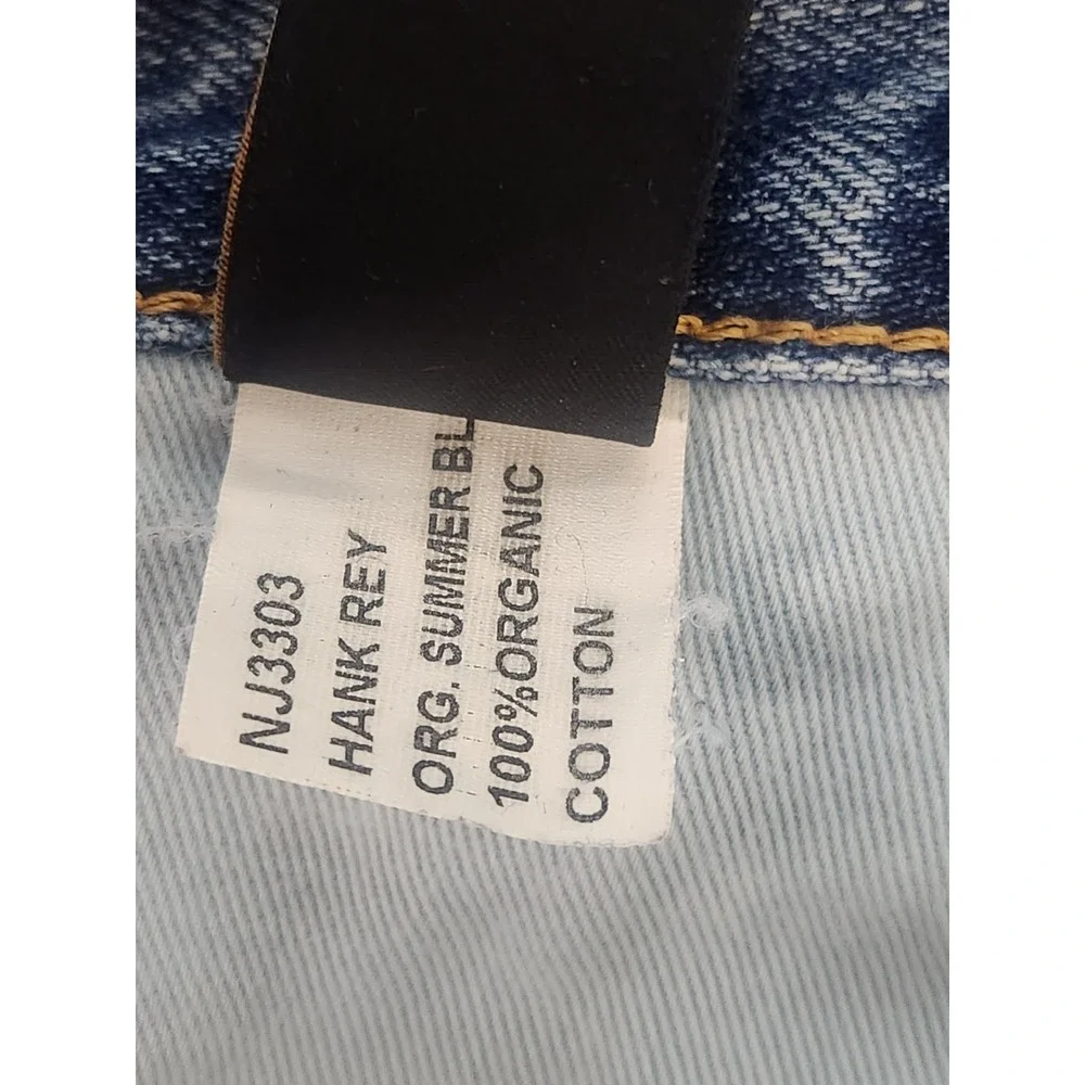 NUDIE Hank Rey Blue Jeans Size 36X34 Straight Light Wash Denim